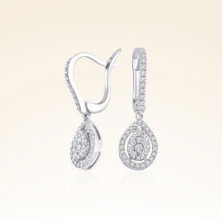 0,45 Karat Pırlantalı Damla Küpe - 1