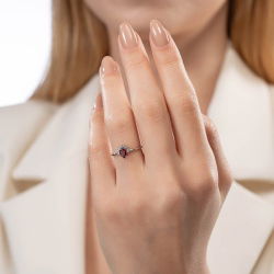 0,45 Karat Rhodolite Pırlanta Yüzük - PR01131 - 3