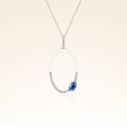 0,45 Karat Safir Pırlanta Kolye - 1