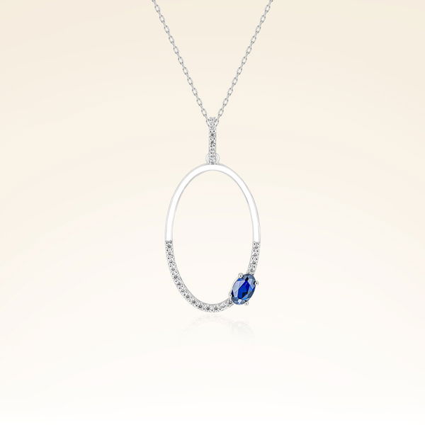 0,45 Karat Safir Pırlanta Kolye - Pare Pırlanta