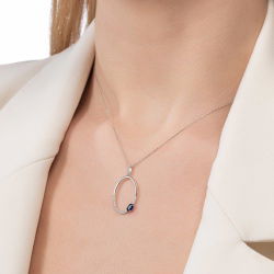 0,45 Karat Safir Pırlanta Kolye - PR01013 - 2