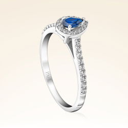 0,45 Karat Safir Pırlanta Yüzük - PR00642 - 2