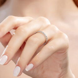 0,45 Karat Yarımtur Pırlanta Yüzük - 4