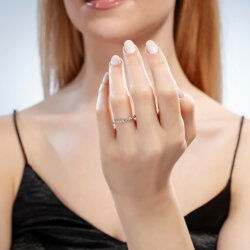 0,45 Karat Yarımtur Pırlanta Yüzük - 3