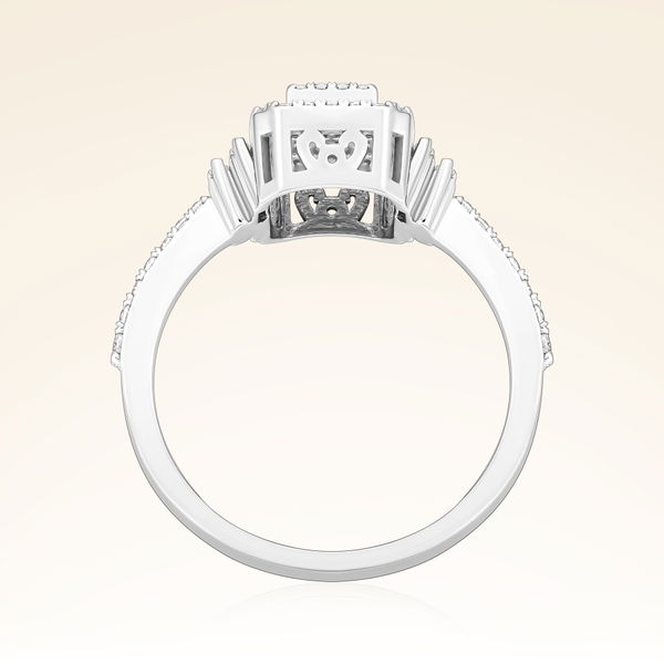 0,46 Karat Kolu Taşlı Baget Pırlanta Yüzük - Pare Pırlanta