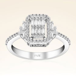 0,46 Karat Kolu Taşlı Baget Pırlanta Yüzük - PR00132 - 1