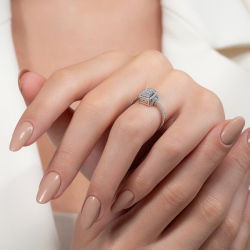 0,46 Karat Kolu Taşlı Baget Pırlanta Yüzük - PR00132 - 6