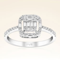 0,46 Karat Kolu Taşlı Baget Pırlanta Yüzük - PR00197 - 1