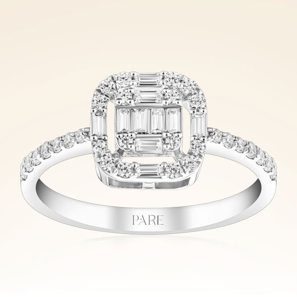 0,46 Karat Kolu Taşlı Baget Pırlanta Yüzük - Pare Pırlanta