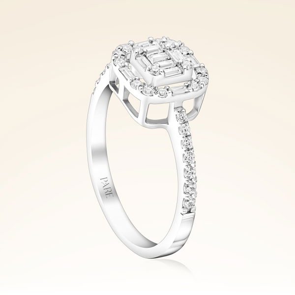 0,46 Karat Kolu Taşlı Baget Pırlanta Yüzük - Pare Pırlanta