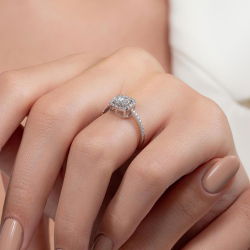 0,46 Karat Kolu Taşlı Baget Pırlanta Yüzük - PR00197 - 7