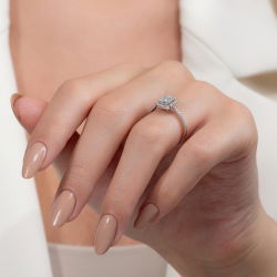 0,47 Karat Baget Pırlanta Yüzük - PR00068 - 6