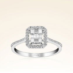 0,47 Karat Baget Pırlanta Yüzük - 1