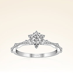 0,47 Karat Pırlanta Lotus Çiçeği Yüzük - 1