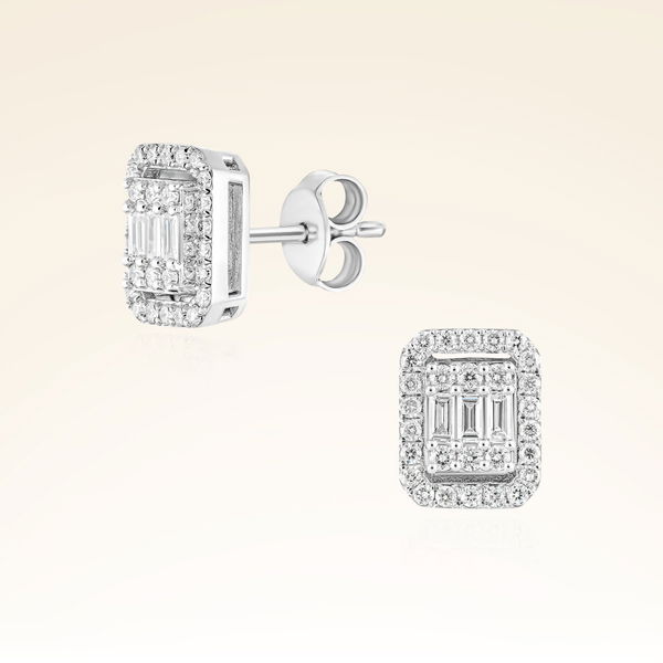 0,48 Karat Pırlanta Baget Küpe - Pare Pırlanta