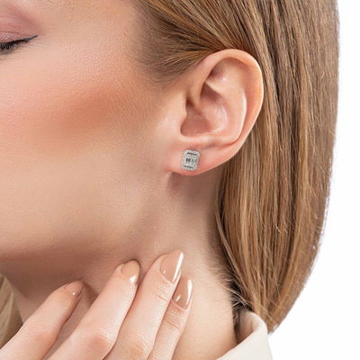 0,48 Karat Pırlanta Baget Küpe - Pare Pırlanta