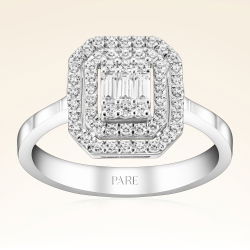 0,48 Karat Baget Pırlanta Yüzük - PR00080 - 1