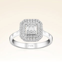 0,48 Karat Baget Pırlanta Yüzük - 1