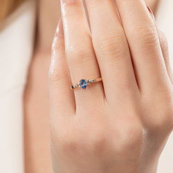 0,48 Karat Safir Pırlanta Yüzük - PR01095 - 4