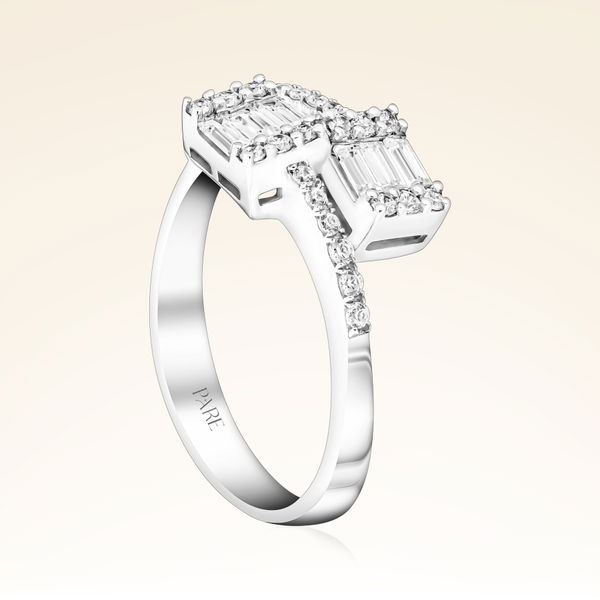 0,49 Karat kolu Taşlı Baget Pırlanta Yüzük - Pare Pırlanta