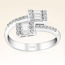 0,49 Karat kolu Taşlı Baget Pırlanta Yüzük - PR00067 - 1