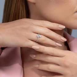 0,49 Karat Kolu Taşlı Baget Pırlanta Yüzük - PR00075 - 3
