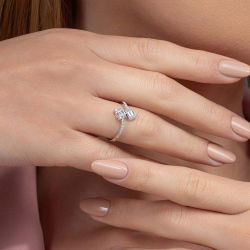 0,49 Karat Kolu Taşlı Baget Pırlanta Yüzük - PR00075 - 4