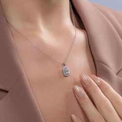 0,50 Karat Baget Pırlanta Kolye - PR00700 - 2