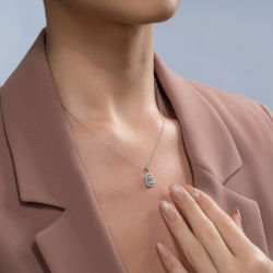 0,50 Karat Baget Pırlanta Kolye - PR00700 - 3