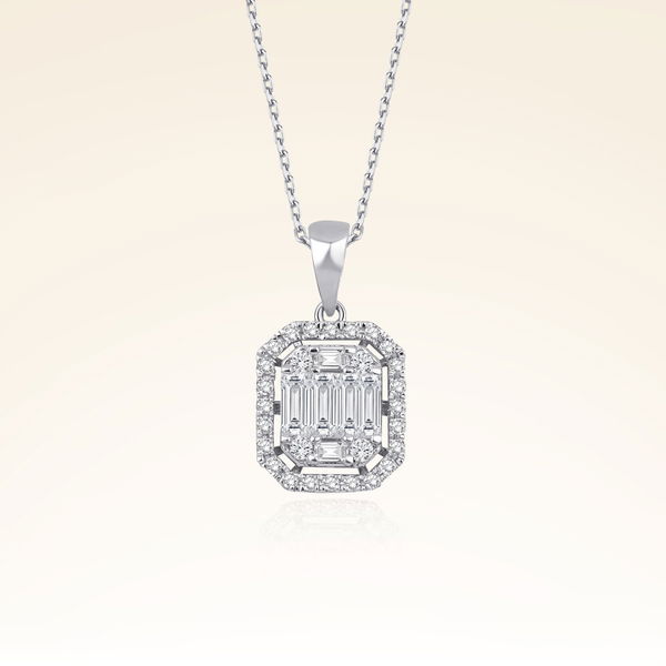 0,50 Karat Baget Pırlanta kolye - Pare Pırlanta