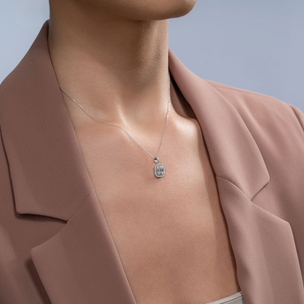 0,50 Karat Baget Pırlanta kolye - Pare Pırlanta