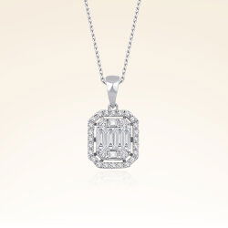 0,50 Karat Baget Pırlanta kolye - 1