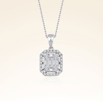 0,50 Karat Baget Pırlanta kolye - Pare Pırlanta