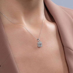 0,50 Karat Baget Pırlanta kolye - 3