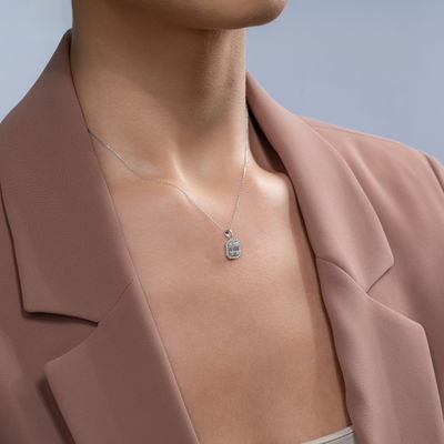 0,50 Karat Baget Pırlanta kolye - Pare Pırlanta