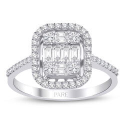 0,50 Karat Baget Pırlanta Yüzük - PR01425 - 1