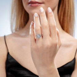 0,50 Karat Baget Pırlanta Yüzük - 4