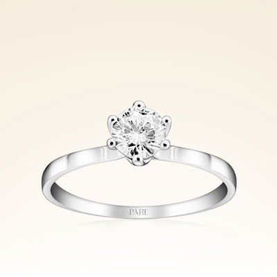 G Renk 0,50 Karat HRD Sertifikalı Tektaş Pırlanta Yüzük - Pare Pırlanta