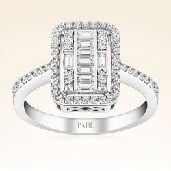 0,50 Karat Kolu Taşlı Baget Pırlanta Yüzük - PR00168 - 1