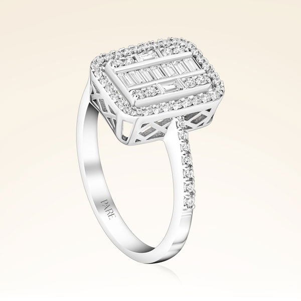 0,50 Karat Kolu Taşlı Baget Pırlanta Yüzük - Pare Pırlanta