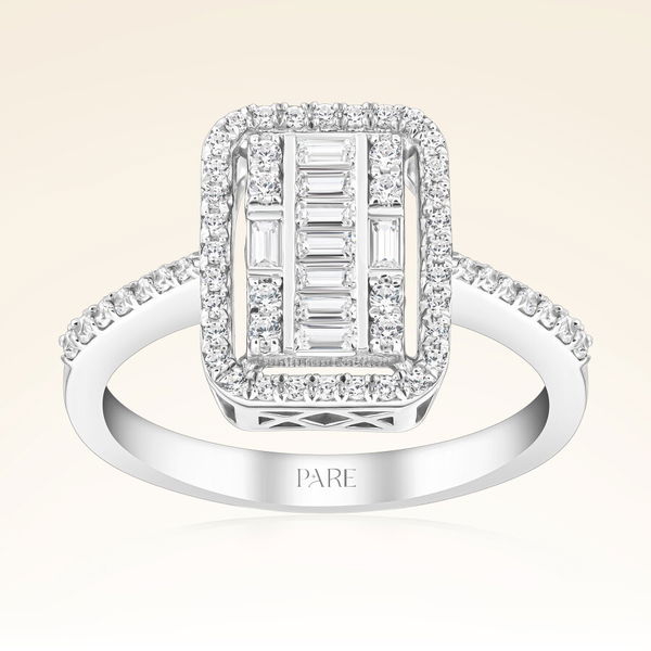 0,50 Karat Kolu Taşlı Baget Pırlanta Yüzük - Pare Pırlanta