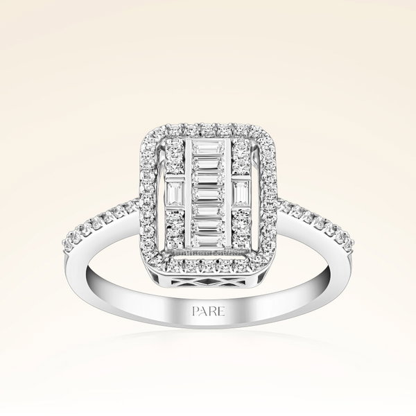 0,50 Karat Kolu Taşlı Baget Pırlanta Yüzük - Pare Pırlanta