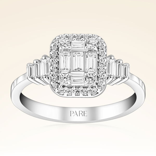 0,50 Karat Kolu Taşlı Baget Pırlanta Yüzük - Pare Pırlanta