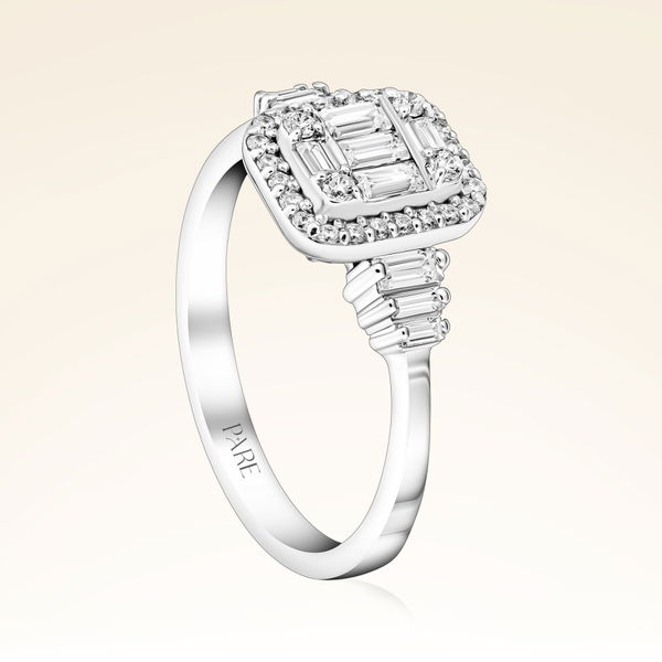 0,50 Karat Kolu Taşlı Baget Pırlanta Yüzük - Pare Pırlanta