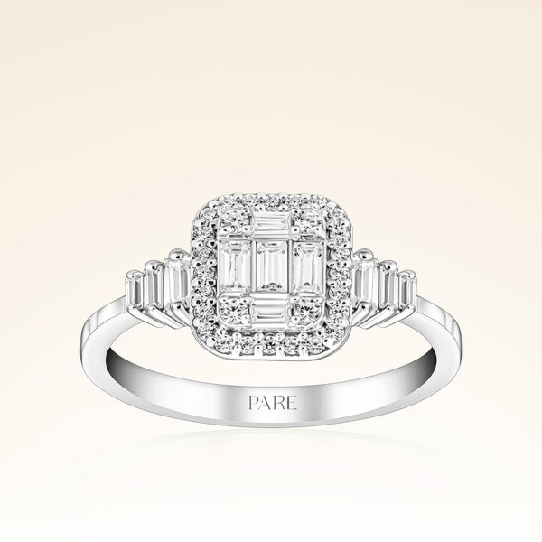 0,50 Karat Kolu Taşlı Baget Pırlanta Yüzük - Pare Pırlanta