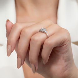0,50 Karat Kolu Taşlı Baget Pırlanta Yüzük - PR00125 - 6