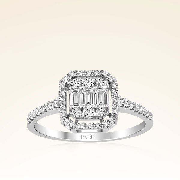 0,50 Karat Kolu Taşlı Baget Pırlanta Yüzük - Pare Pırlanta