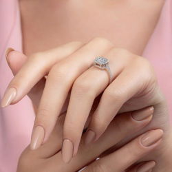 0,50 Karat Kolu Taşlı Baget Pırlanta Yüzük - PR00629 - 6