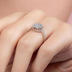 0,50 Karat Kolu Taşlı Baget Pırlanta Yüzük - PR00629 - 7