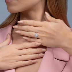 0,50 Karat Kolu Taşlı Baget Pırlanta Yüzük - PR00629 - 4